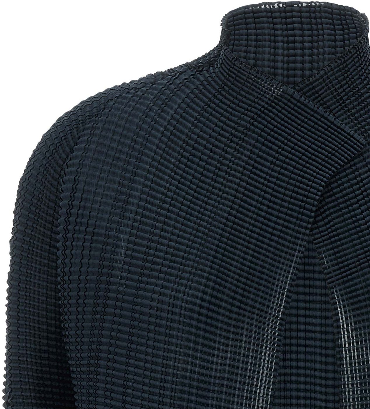 Issey Miyake Blue Polyester Cardigan