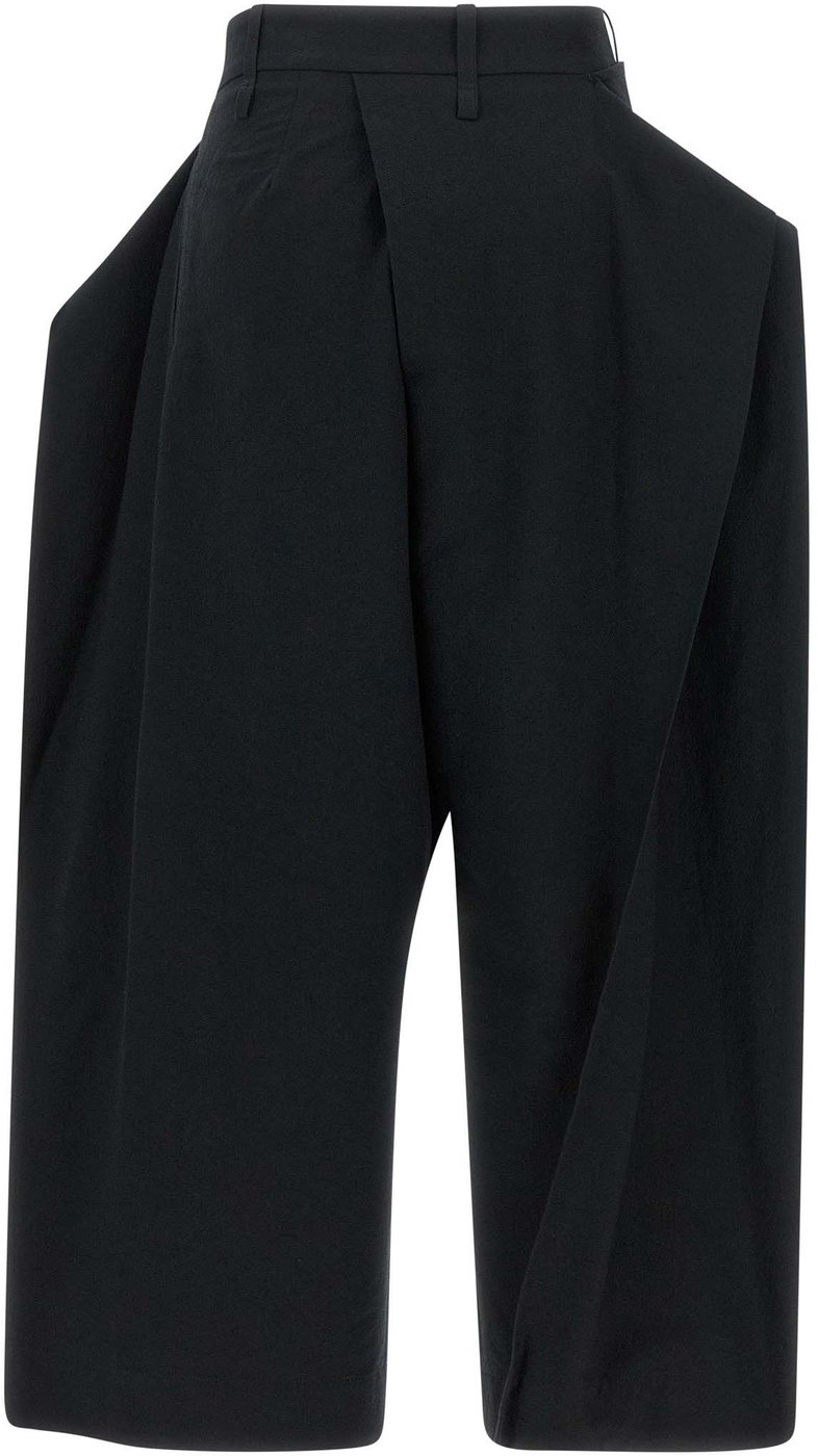 Issey Miyake Black Polyester Casual Pants