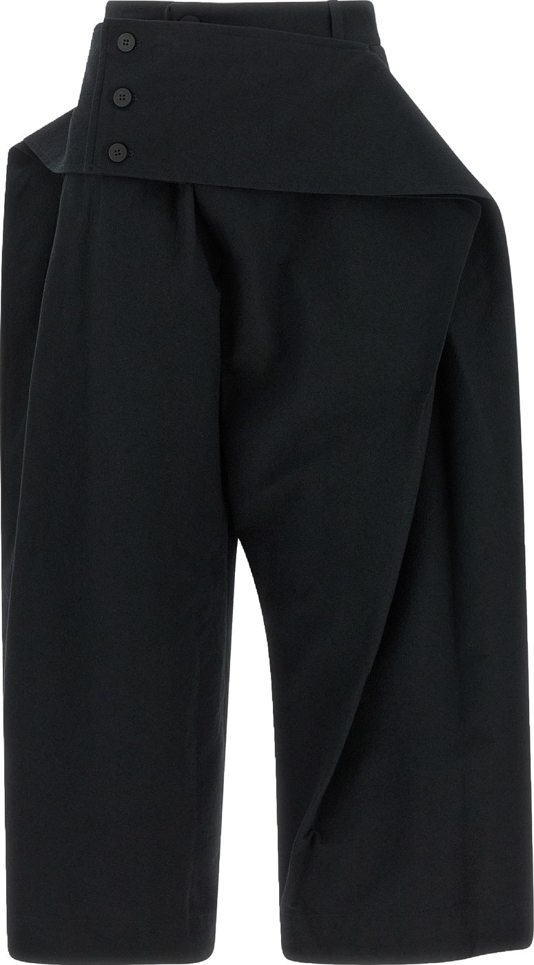 Issey Miyake Black Polyester Casual Pants