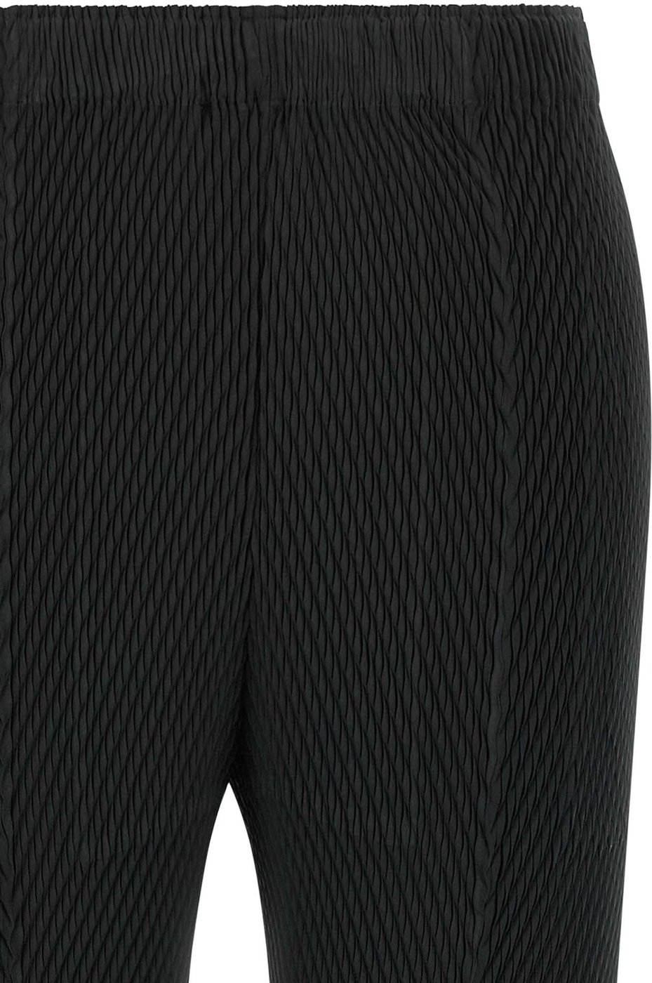 Issey Miyake Black Polyester Cropped Pants