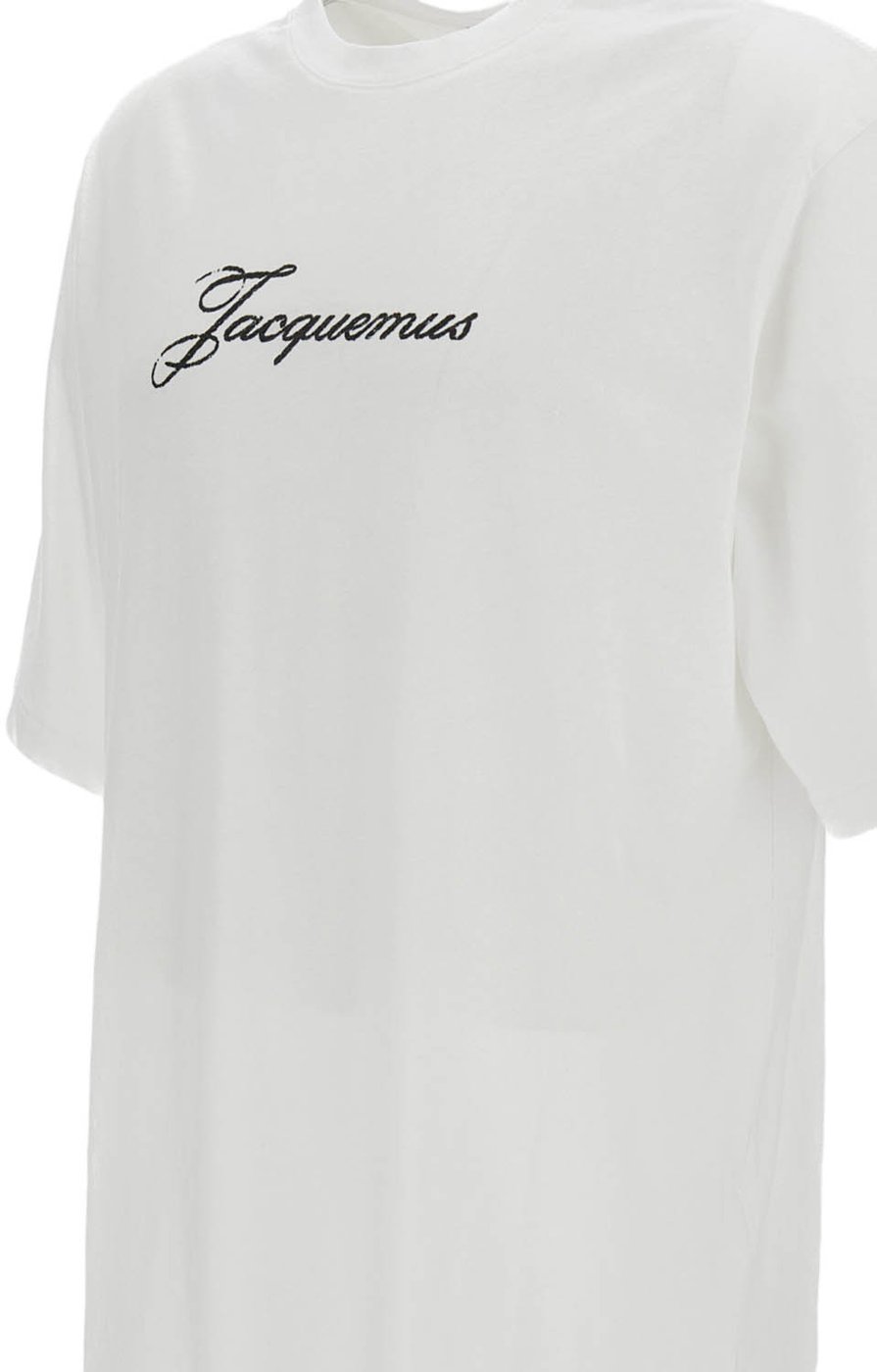 Minimalist Crew Neck White T-Shirt With Logo Detail
