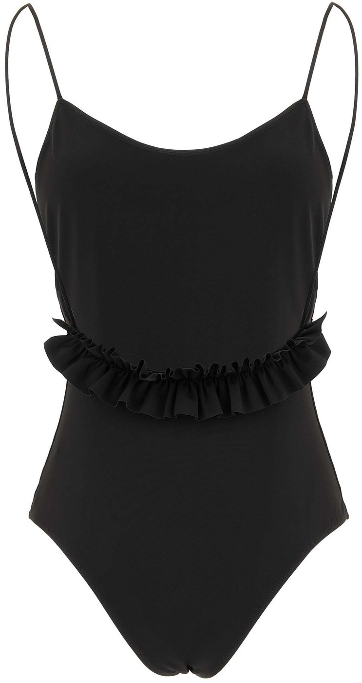 Jacquemus Black Polyamide One-Piece Swimsuit
