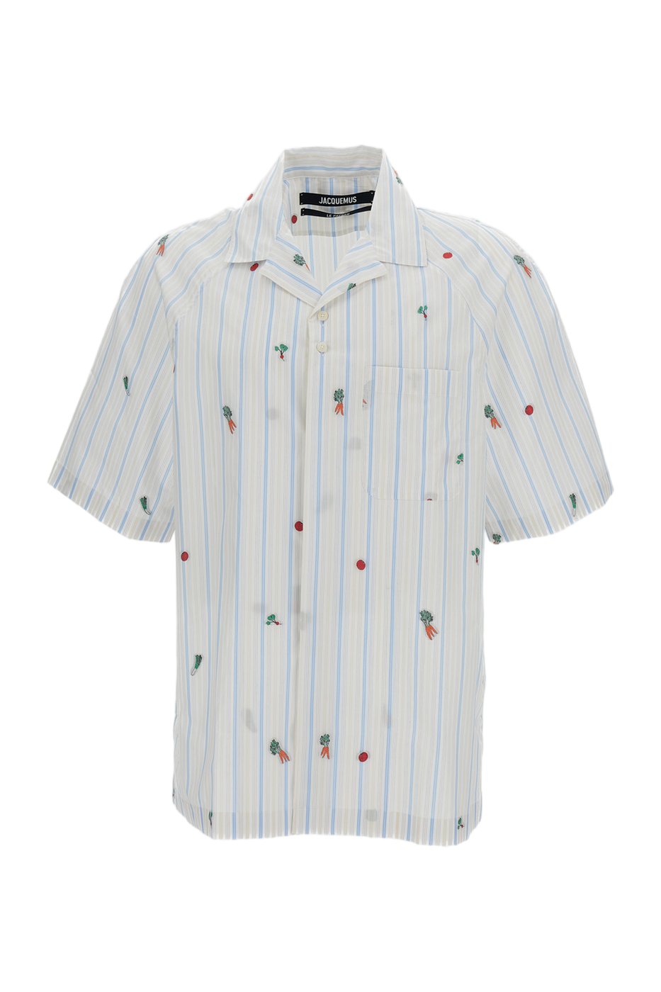 Striped Cotton Jacquard Bowling Shirt