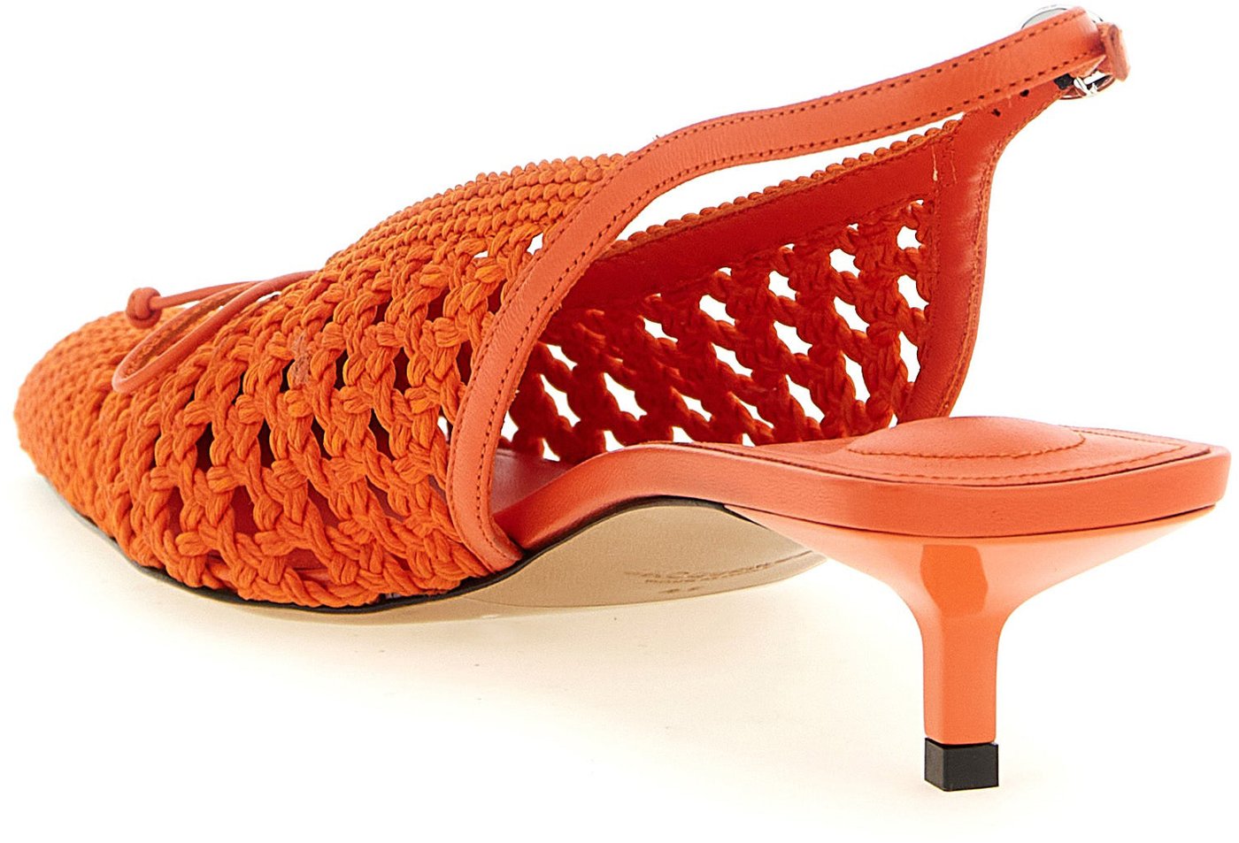 Jacquemus Orange Polyester Mid Heel Pumps