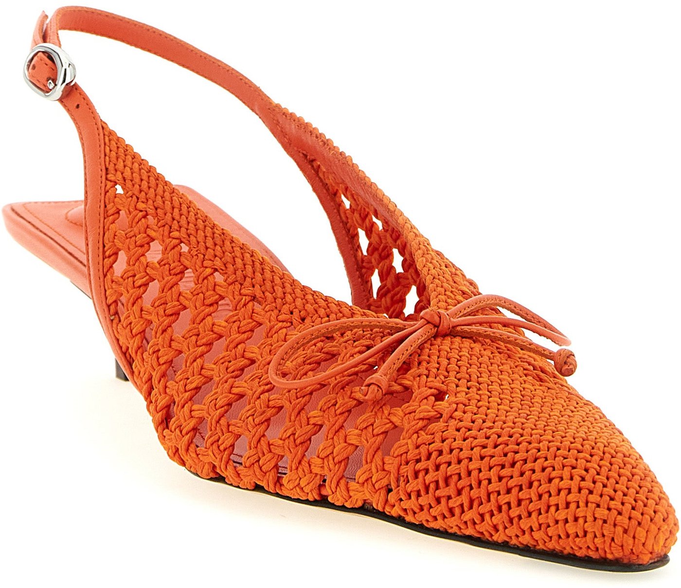 Jacquemus Orange Polyester Mid Heel Pumps