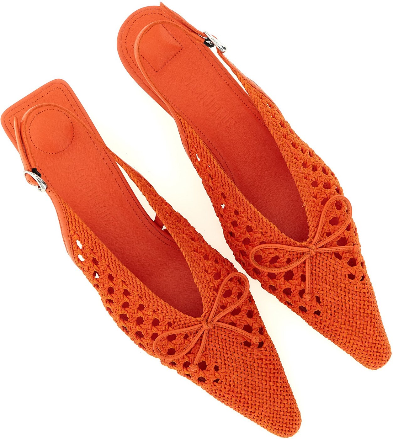 Jacquemus Orange Polyester Mid Heel Pumps