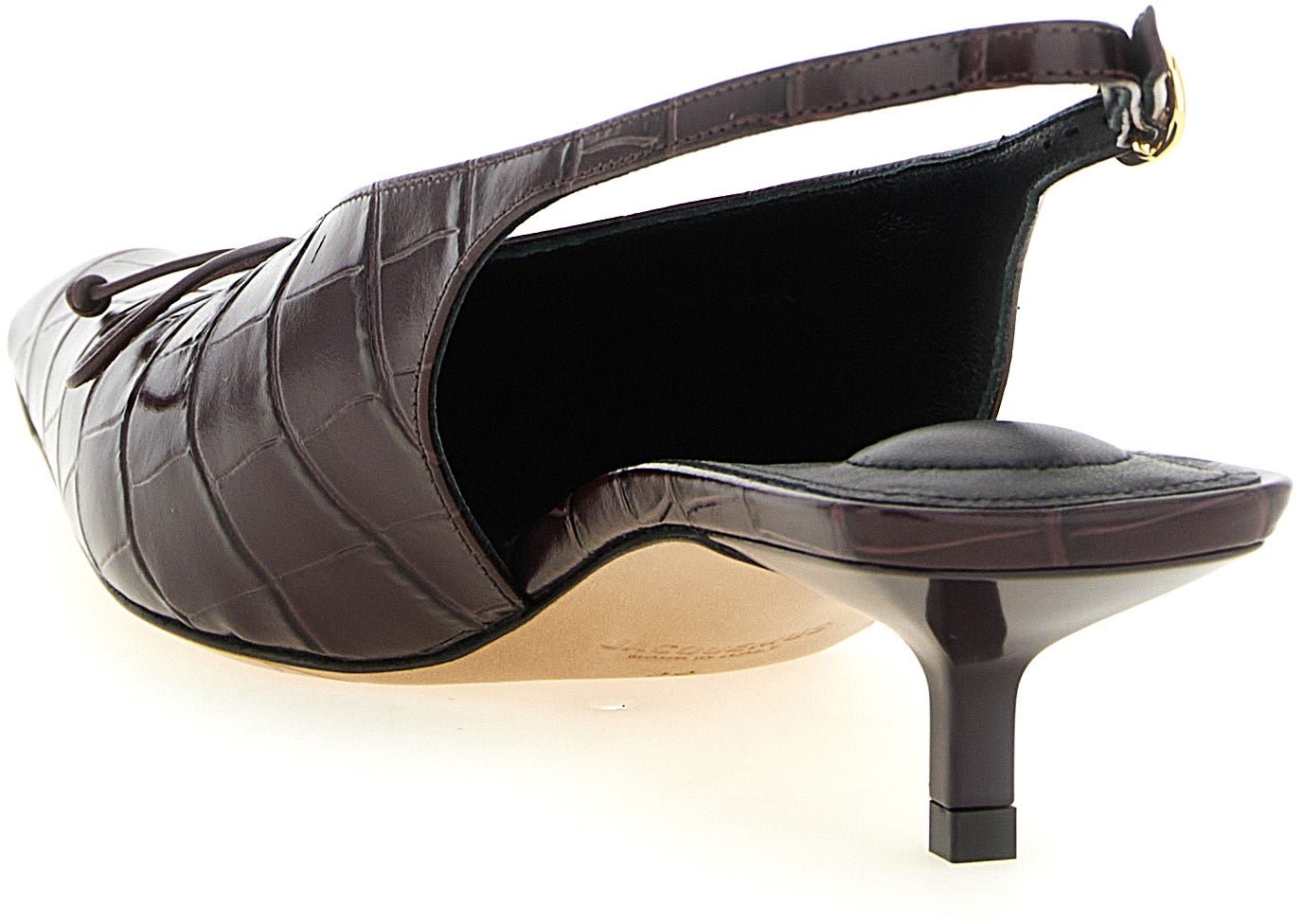 Jacquemus Bordeaux Calfskin Mid Heel Pumps