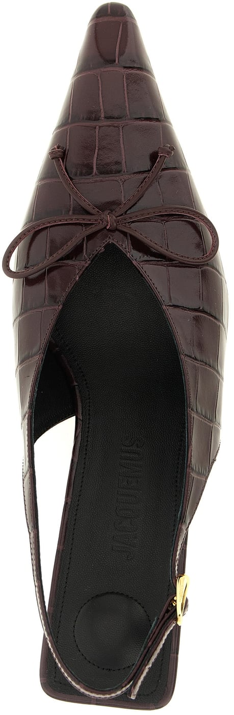 Jacquemus Bordeaux Calfskin Mid Heel Pumps
