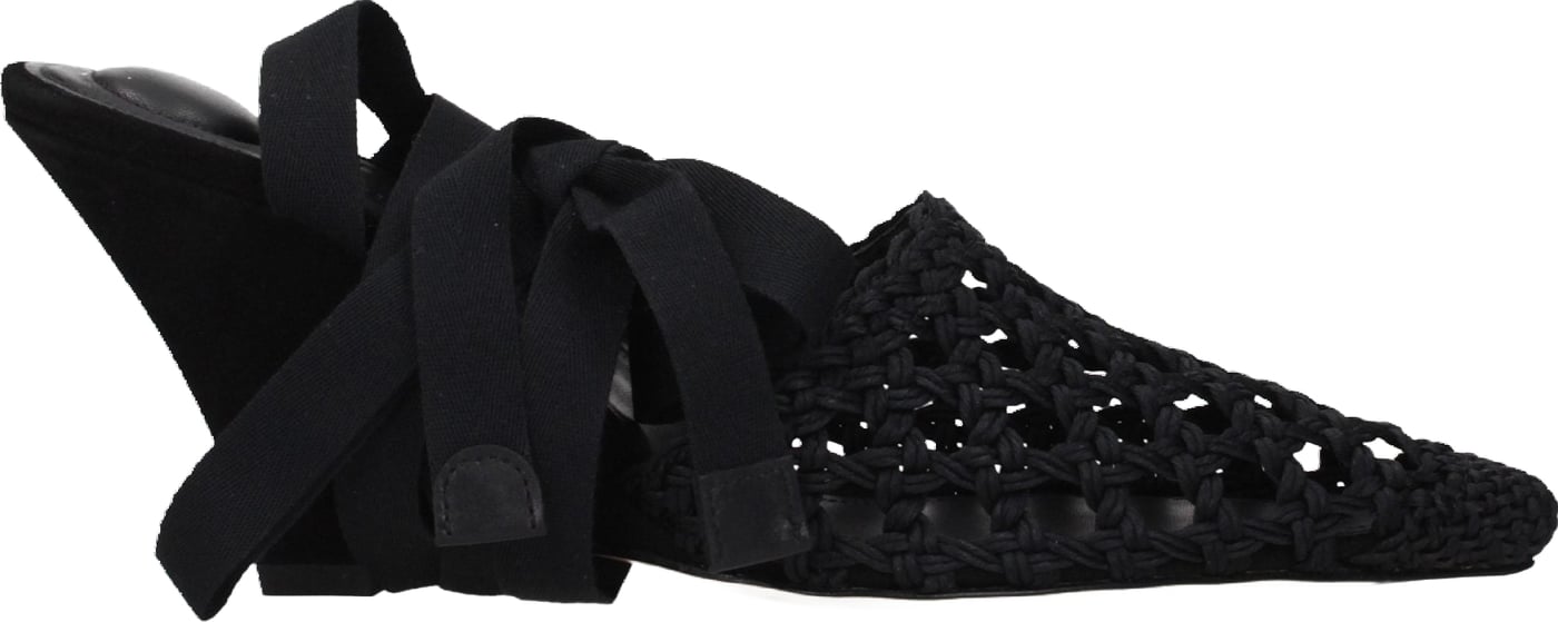 Jacquemus Black Fabric Strap-On Sandals