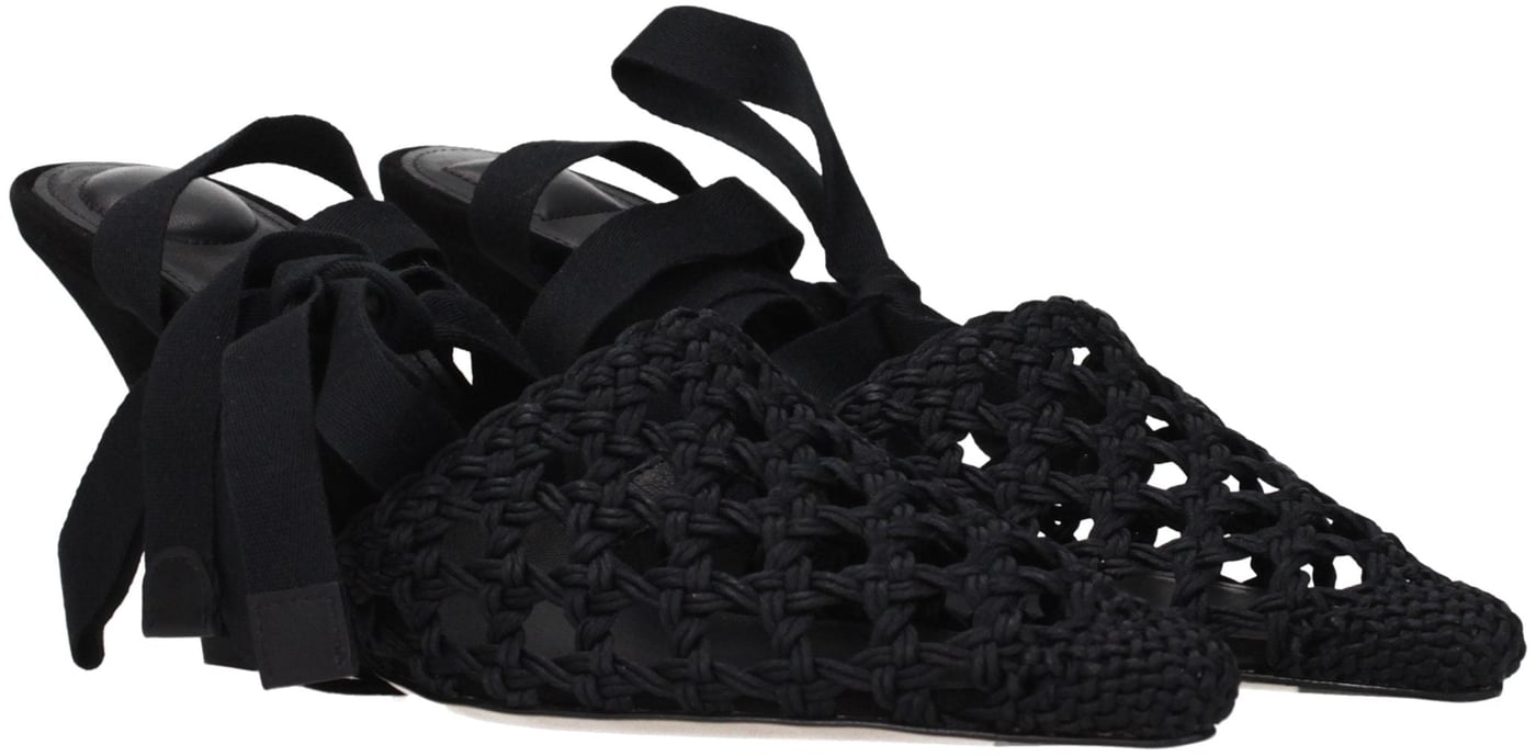 Jacquemus Black Fabric Strap-On Sandals