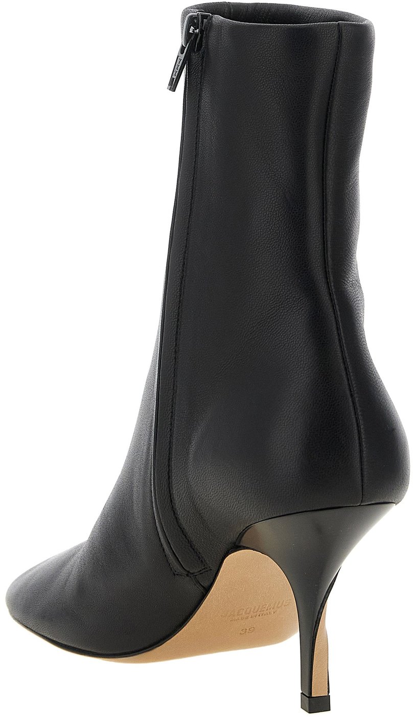 Jacquemus Black Lamb Leather Ankle Boots