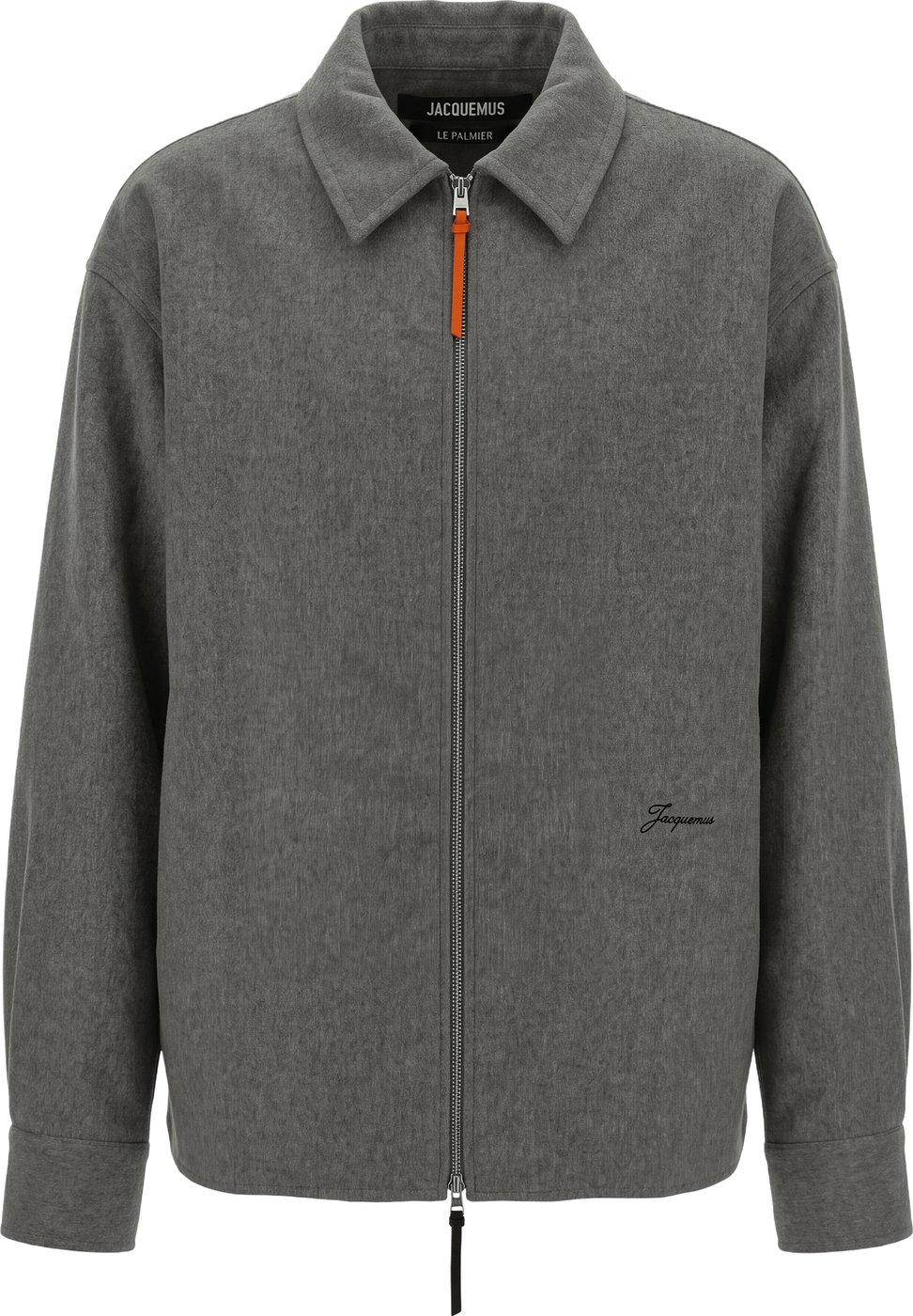 Wool shirt with zipper