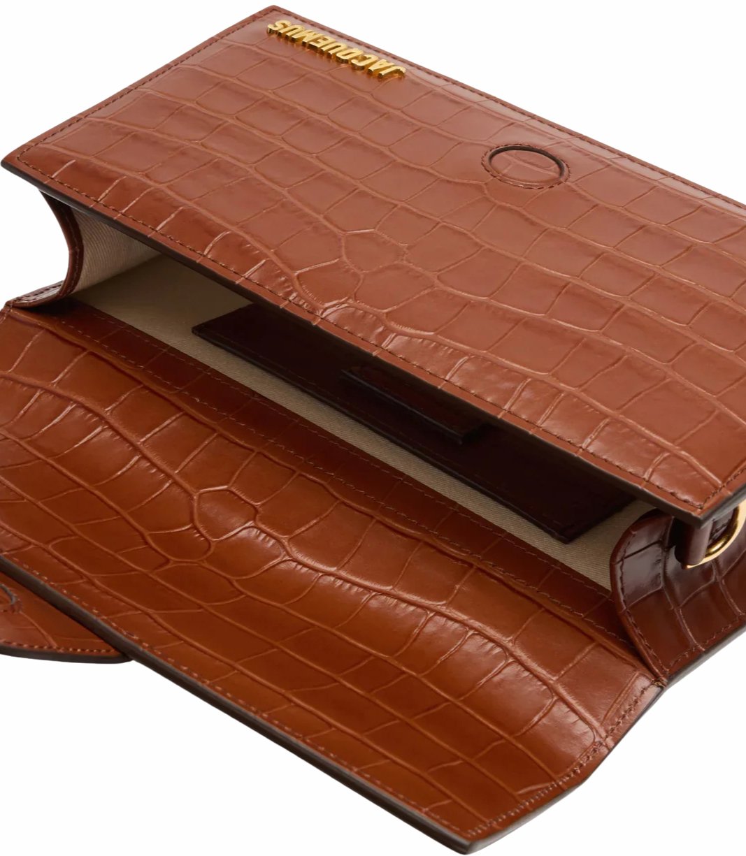 Jacquemus Le Grand Bambino Crocodile Brown