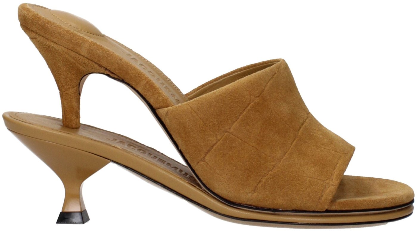 Jacquemus Brown Leather Stiletto Heel Sandals