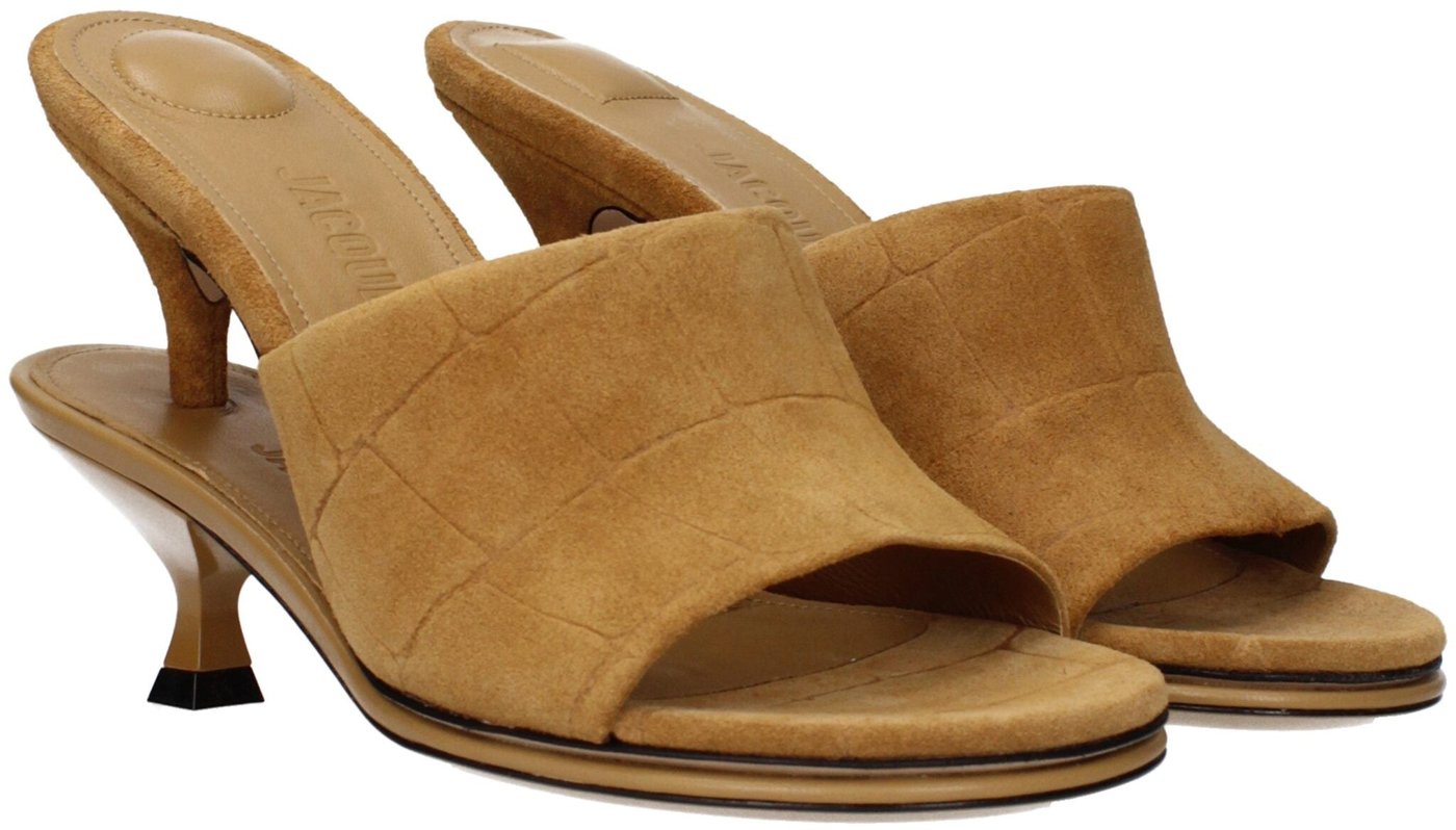 Jacquemus Brown Leather Stiletto Heel Sandals