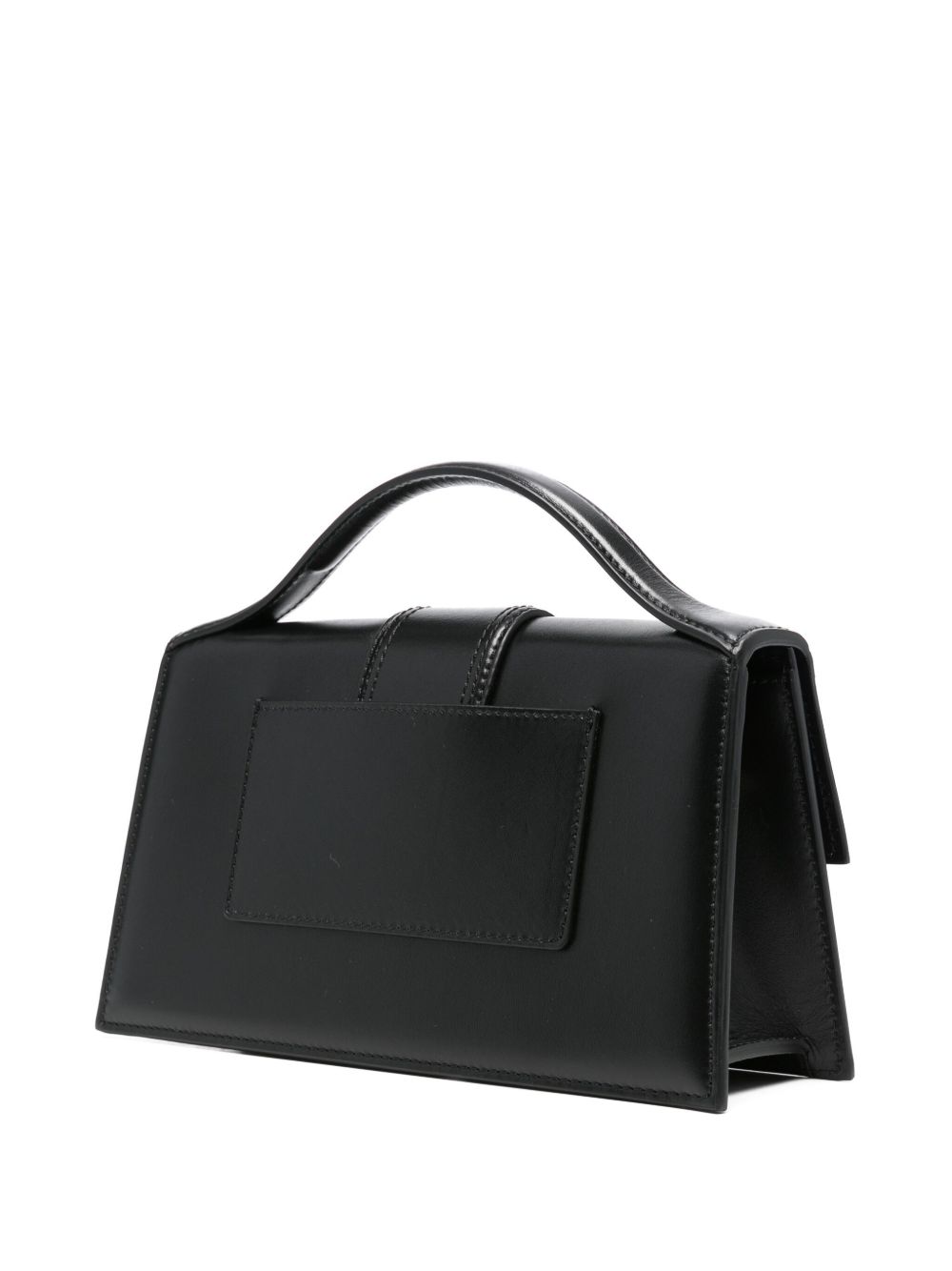Structured Leather Handbag With Front Flap And Adjustable Strap