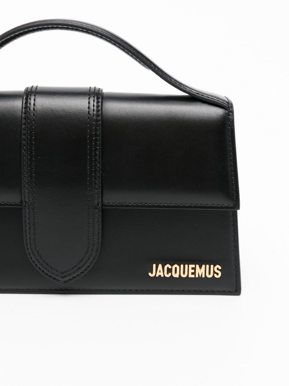 Structured Leather Handbag With Front Flap And Adjustable Strap
