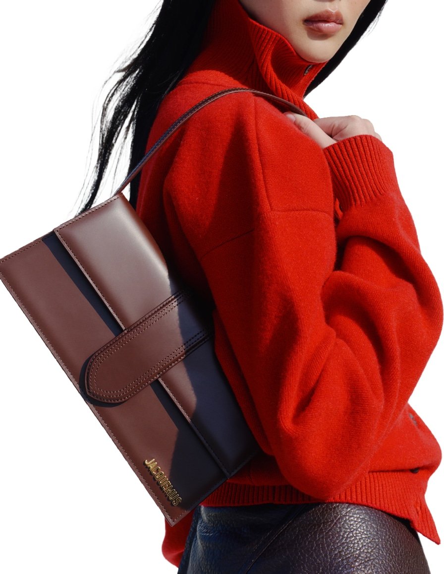 Jacquemus The long Bambino leather Dark Brown