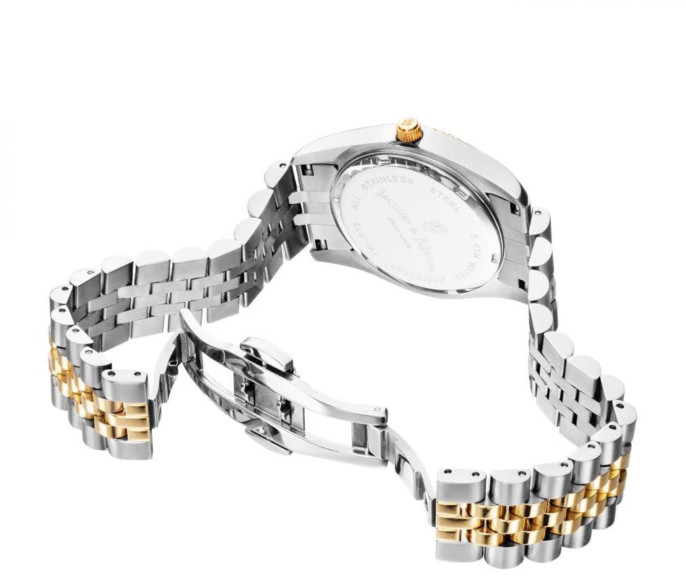 Jaques du Manoir JWL01201 horrloge dames staal 31 mm bi color met champagne wijzerplaat