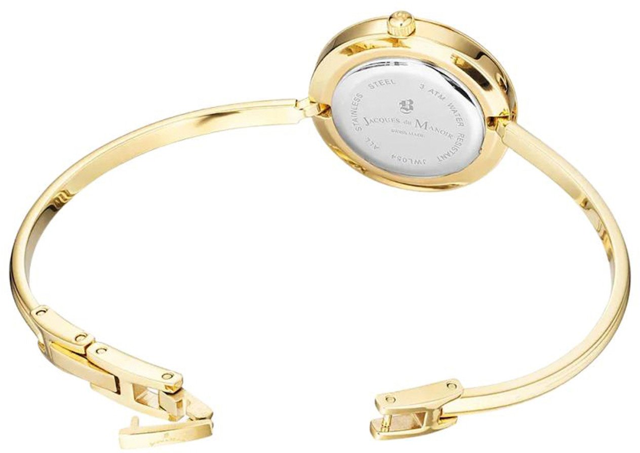 Jacques Du Manoir JWL05401 Aurora Horloge Staal Goudkleurig met witte wijzerplaat maat 26 mm met 4 verschillende ringen