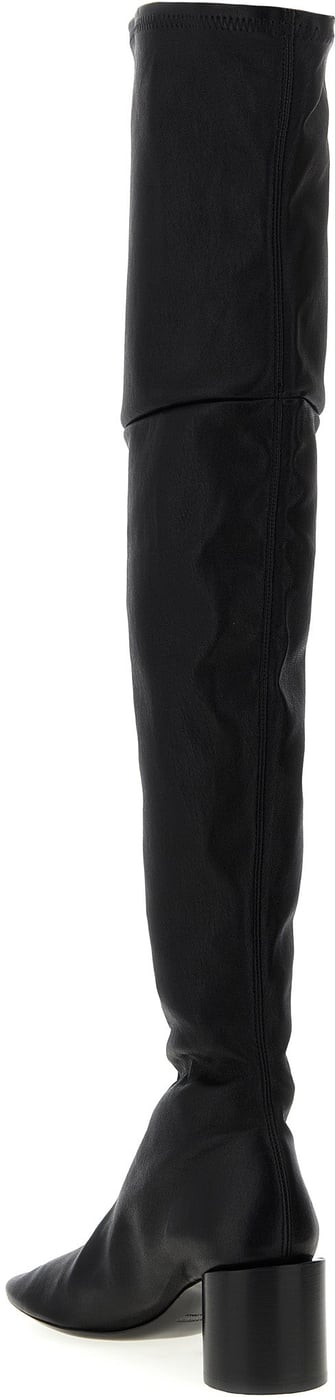 Jil Sander Black Leather Over The Knee