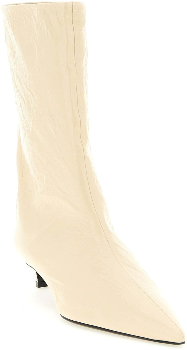 Jil Sander Beige Calfskin Ankle Boots