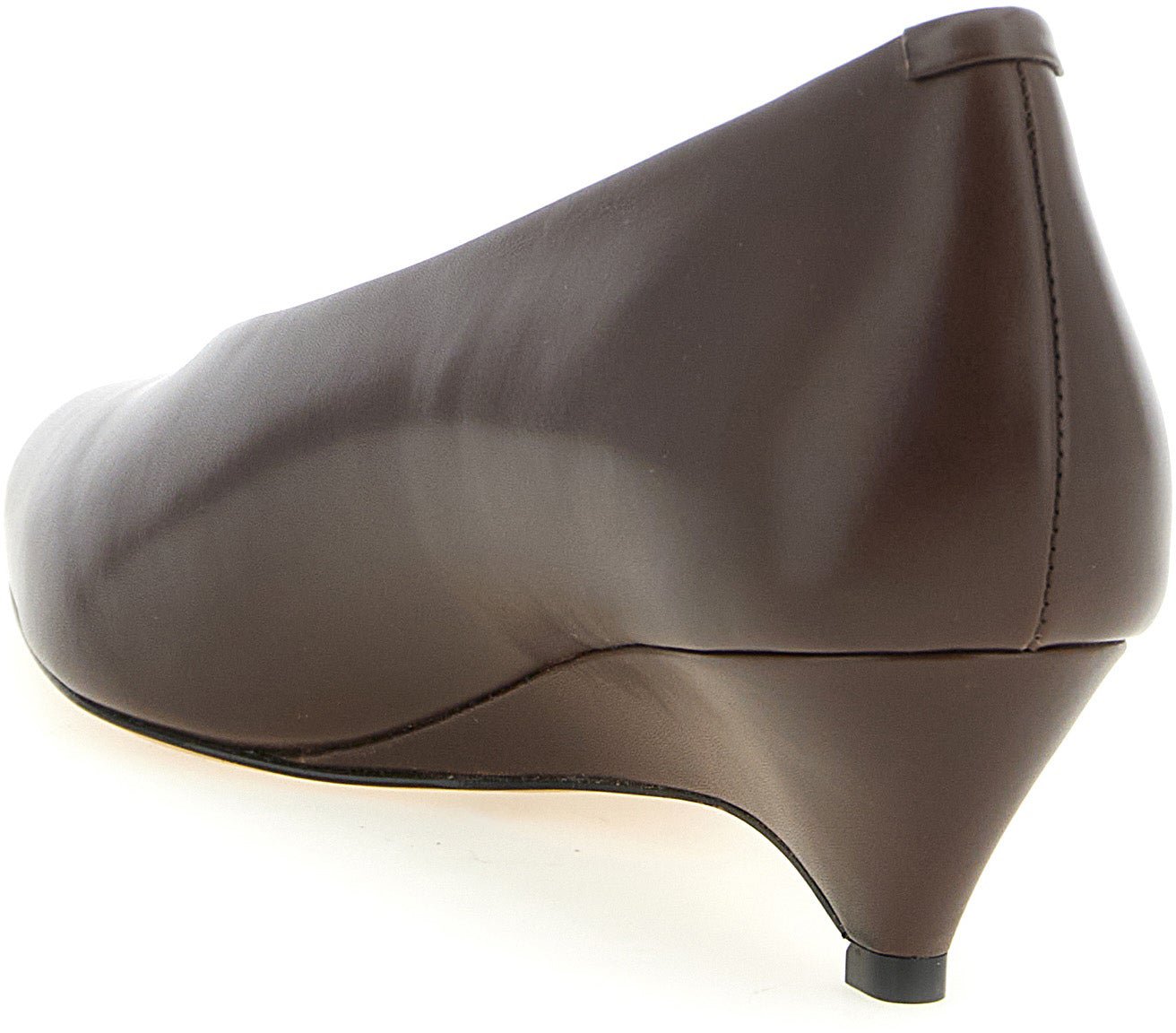 Jil Sander Brown Calfskin Mid Heel Pumps
