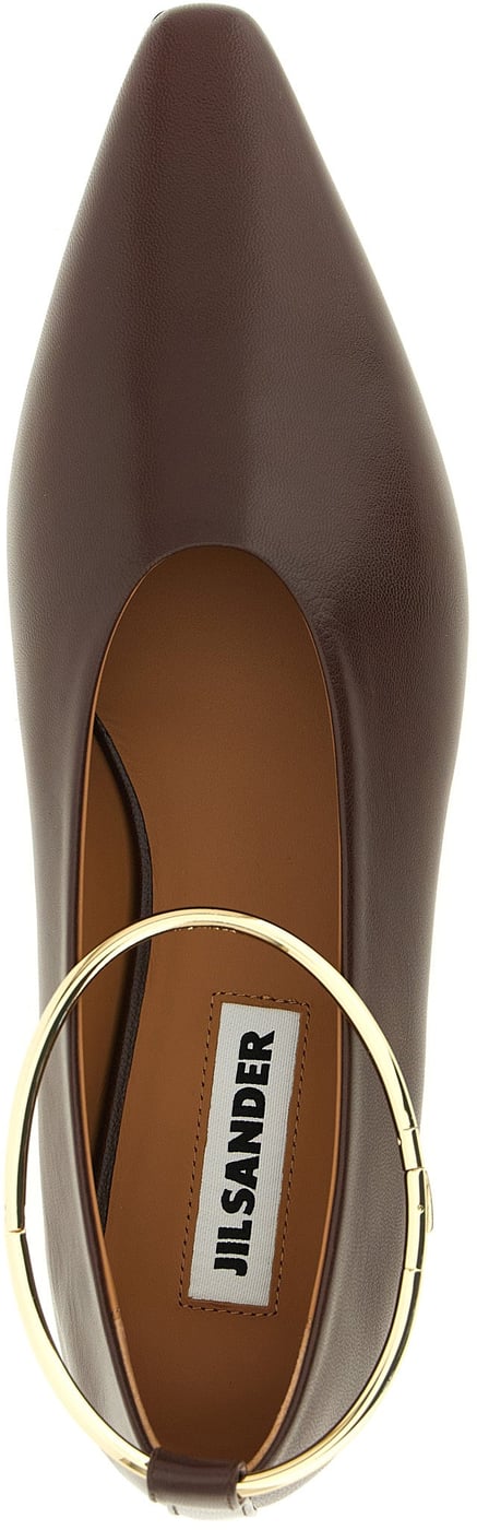 Jil Sander Brown Goatskin Ballet Flats
