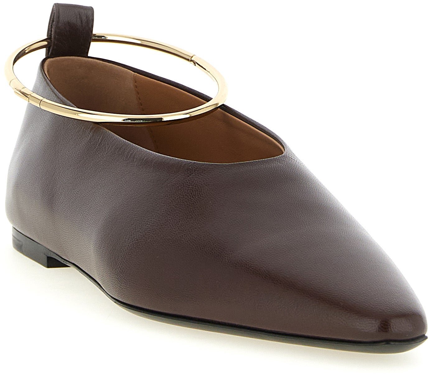 Jil Sander Brown Goatskin Ballet Flats