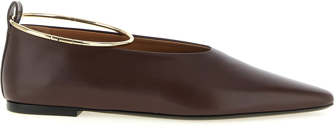 Jil Sander Brown Goatskin Ballet Flats