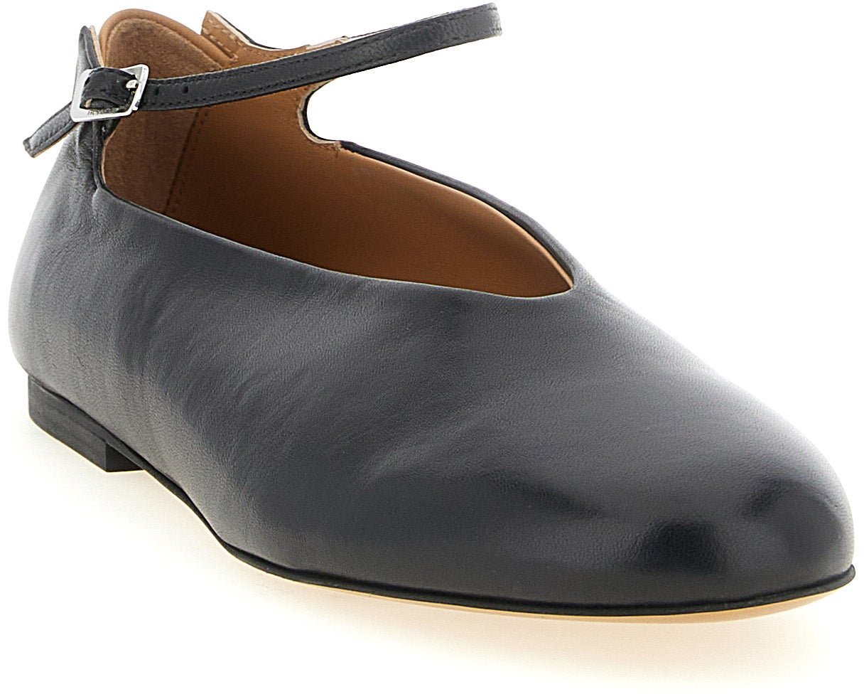 Jil Sander Black Calfskin Ballet Flats