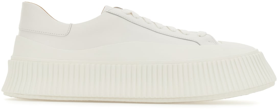 Jil Sander Ivory leather sneakers