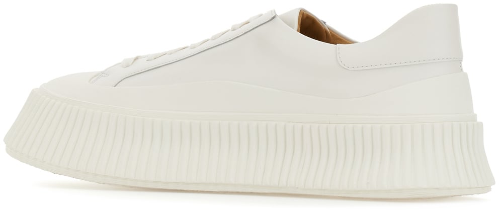 Jil Sander Ivory leather sneakers