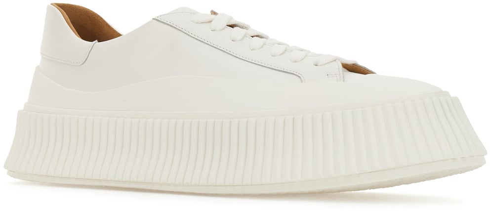 Jil Sander Ivory leather sneakers