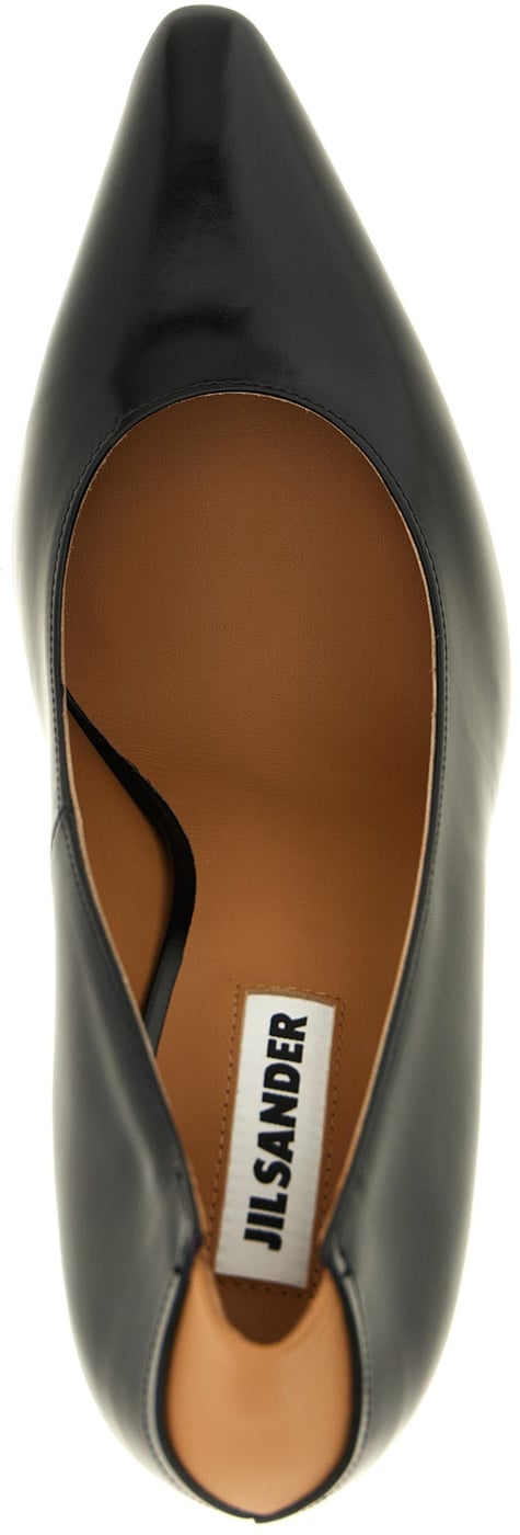 Jil Sander Black Calfskin High Heel Pumps