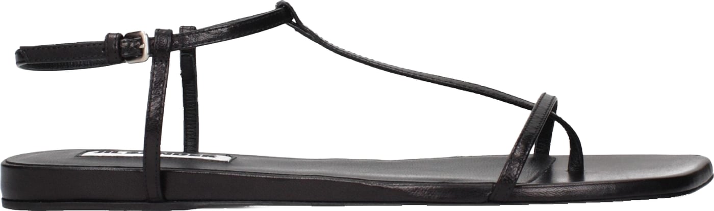 Jil Sander Black Leather Flip-Flop Sandals