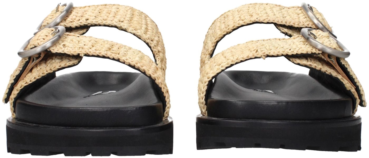 Jil Sander Beige Raffia Slippers