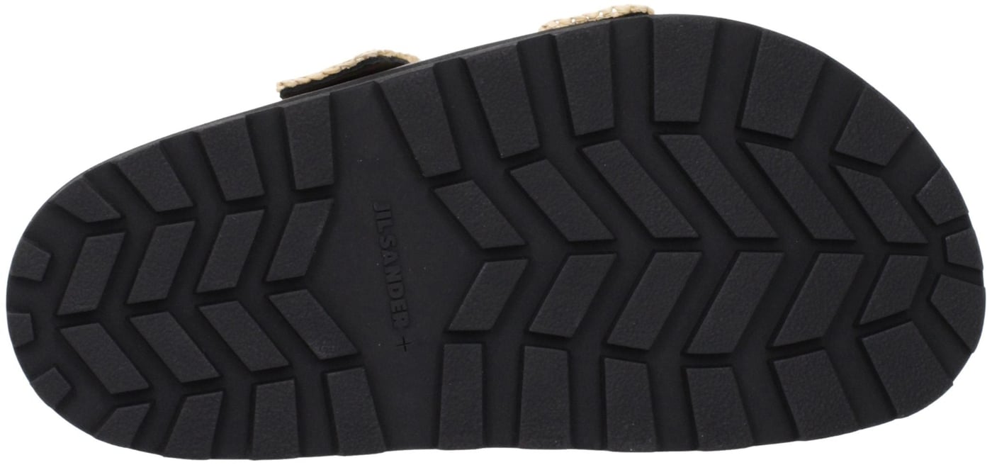 Jil Sander Beige Raffia Slippers