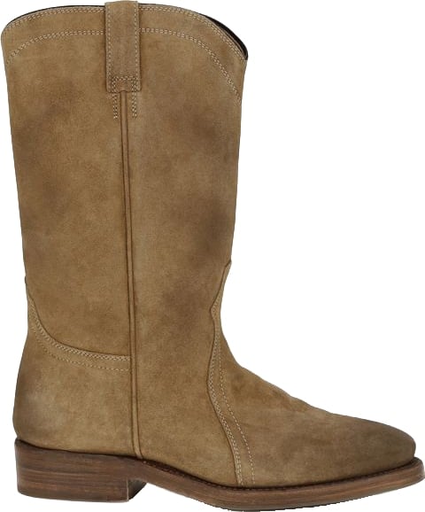 Mid-Calf Boots In Soft Calf Suede With Rounded Toe