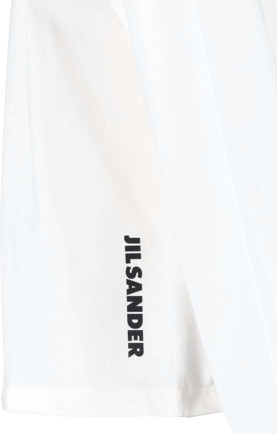 White Crewneck Long-Sleeve Cotton T-Shirt