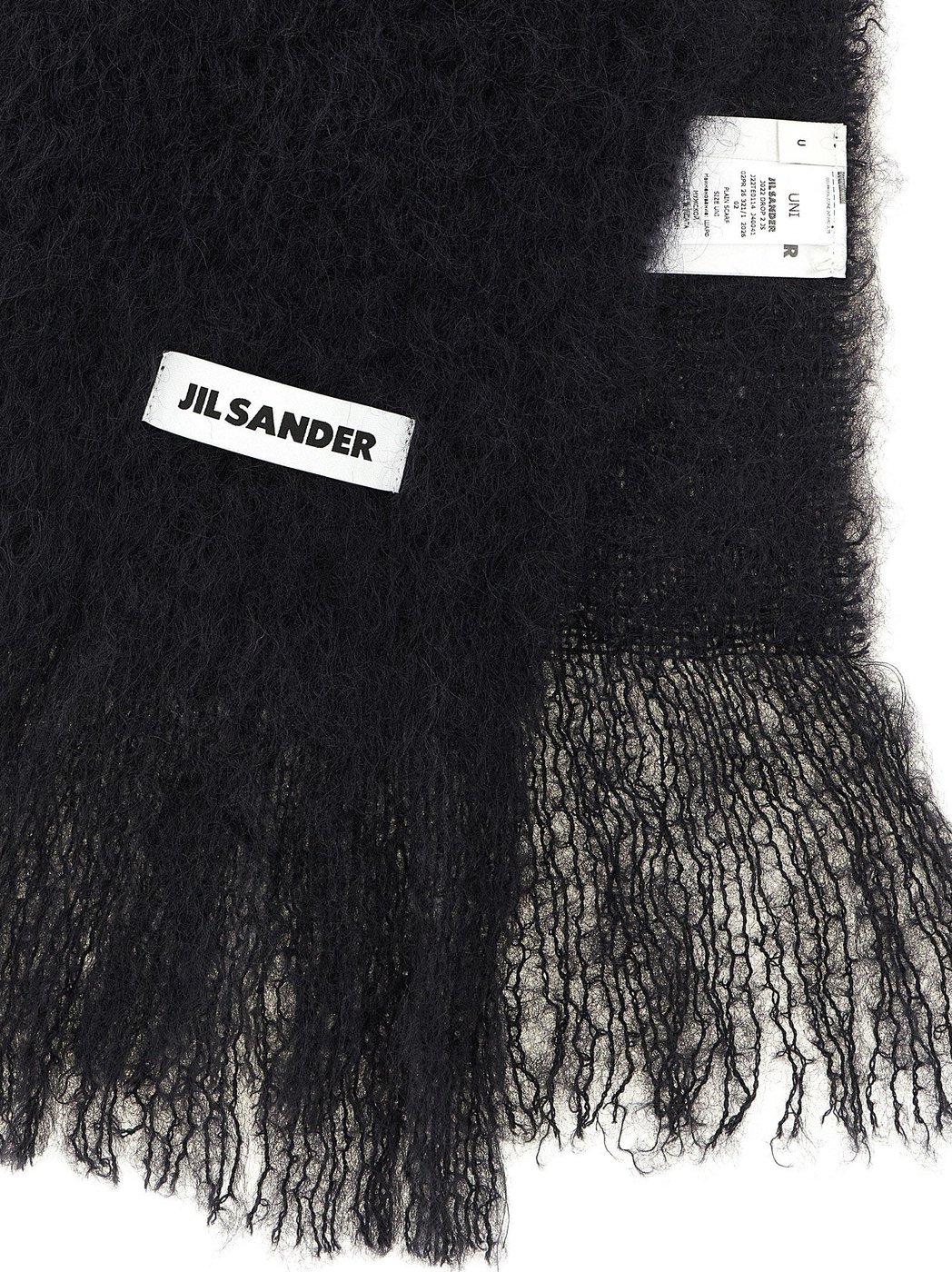 Jil Sander Black Wool Scarf