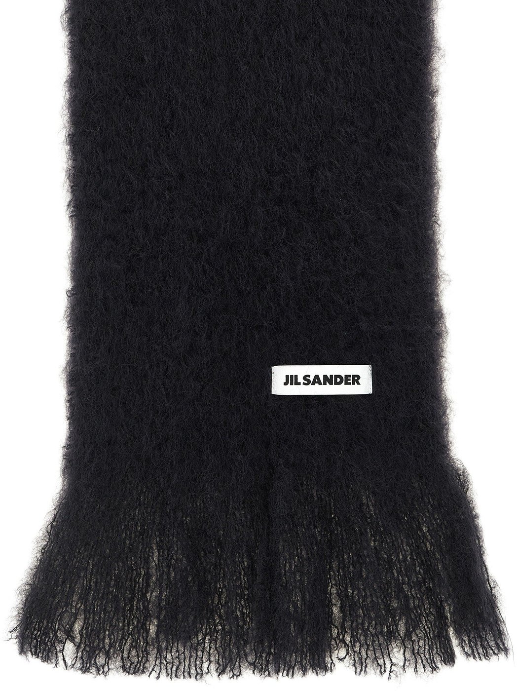 Jil Sander Black Wool Scarf