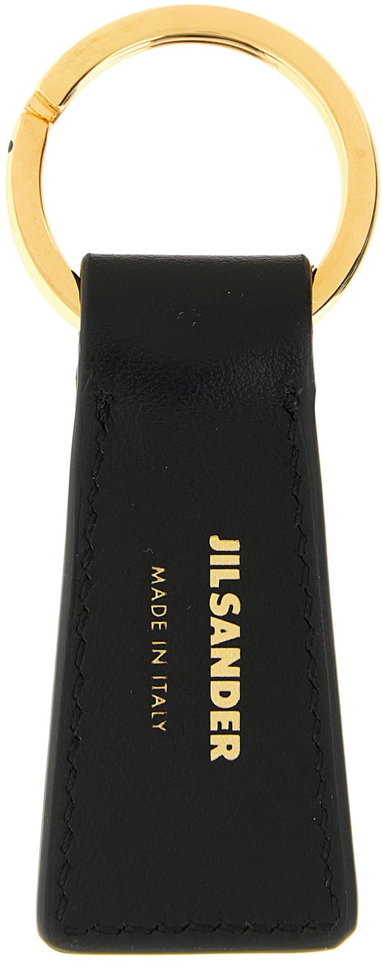 Jil Sander Black Calfskin Keychain
