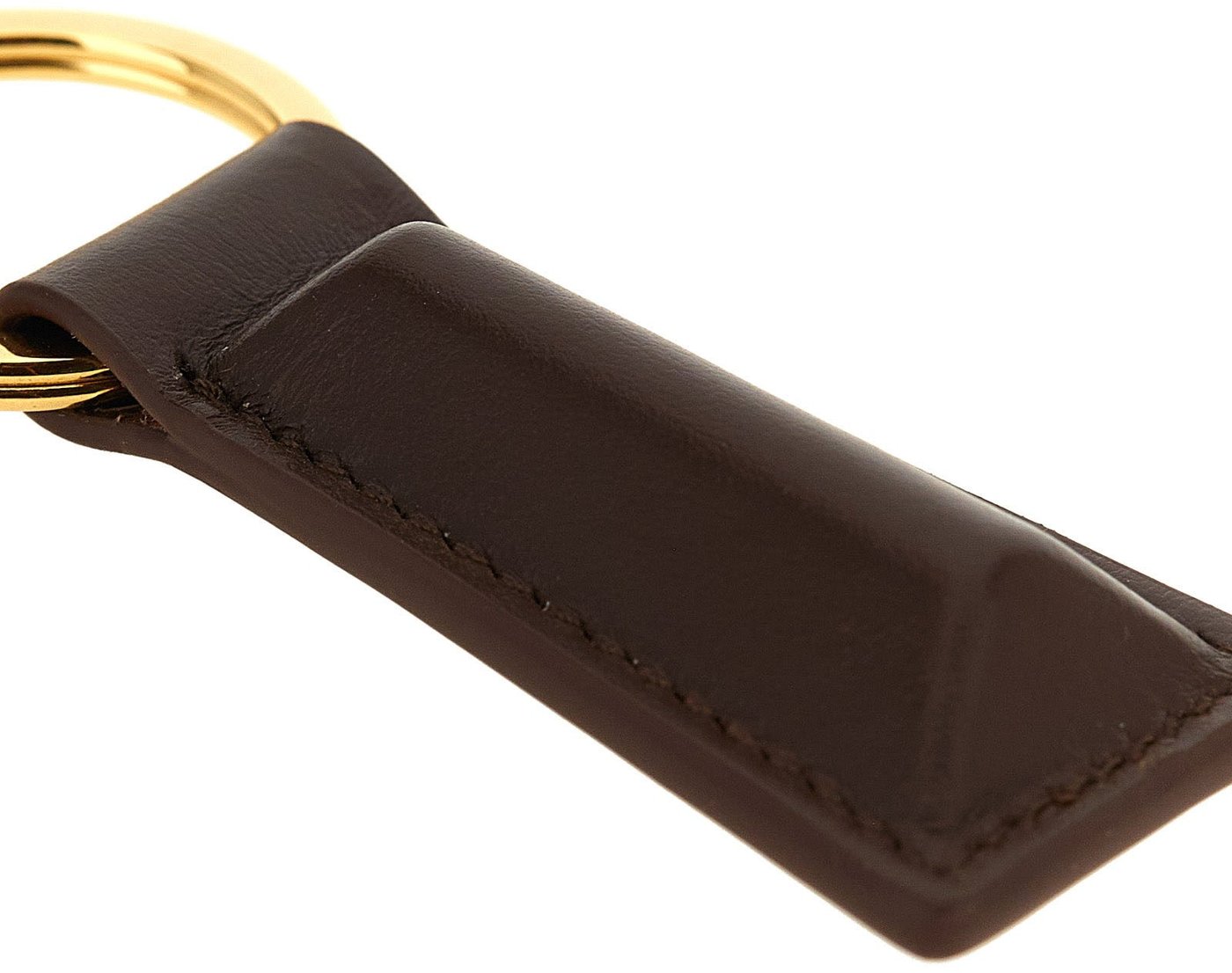 Jil Sander Brown Calfskin Keychain