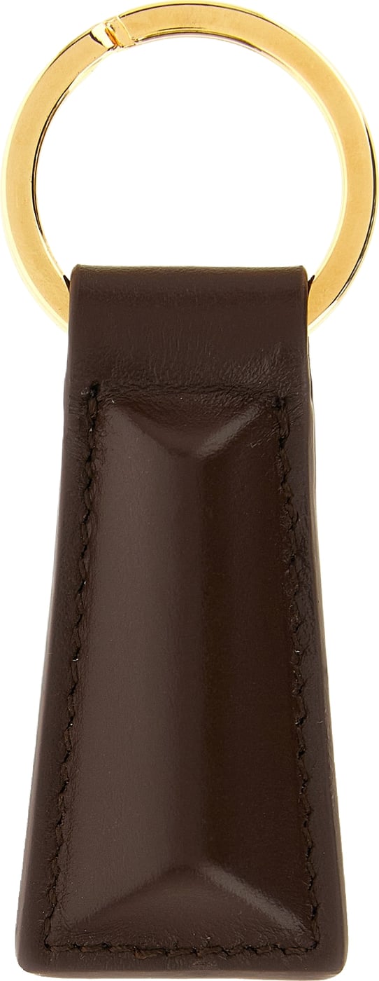 Jil Sander Brown Calfskin Keychain