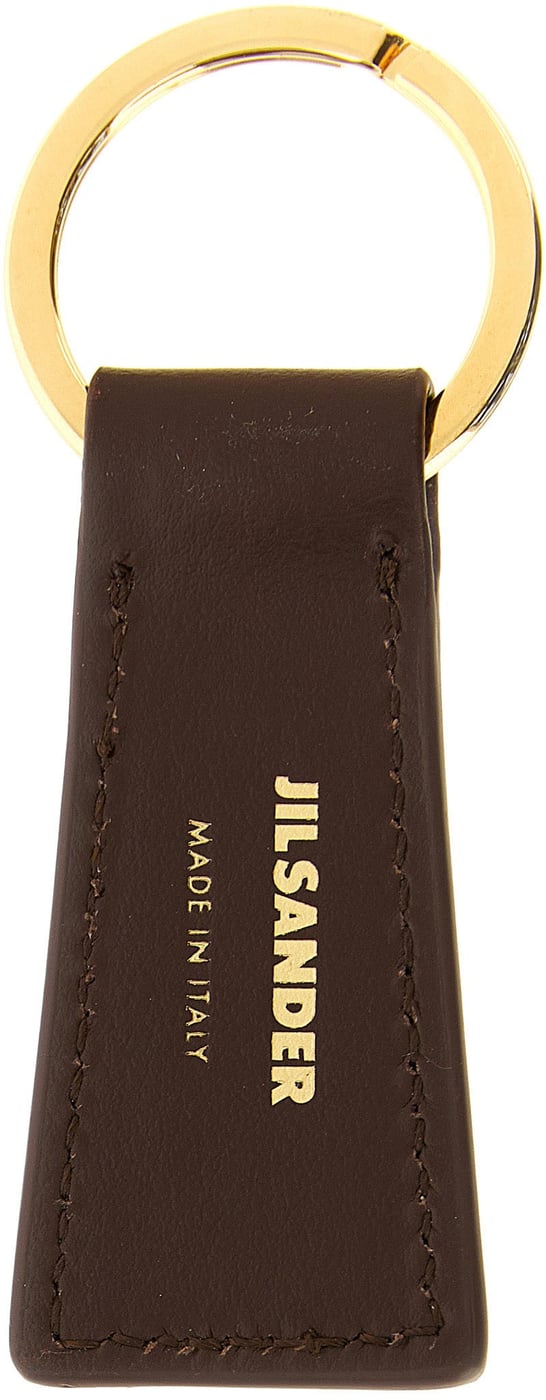 Jil Sander Brown Calfskin Keychain