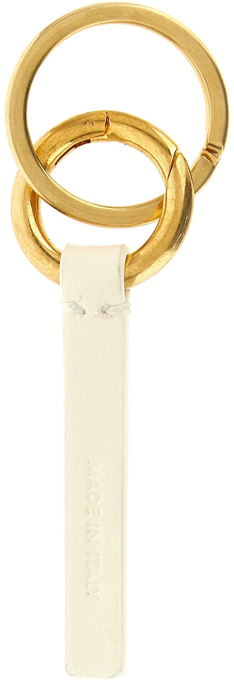 Jil Sander White Calfskin Keychain