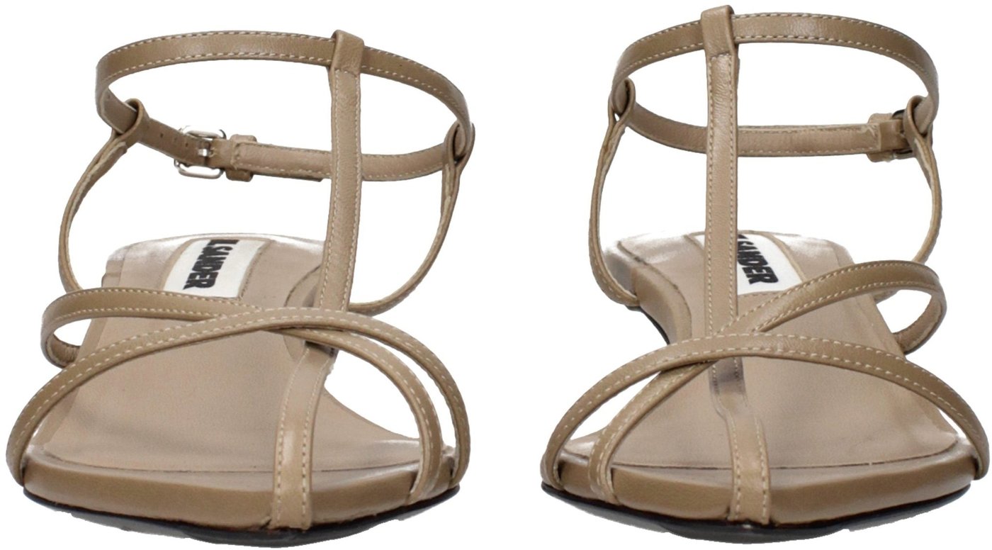 Jil Sander Beige Leather Flat Sandals