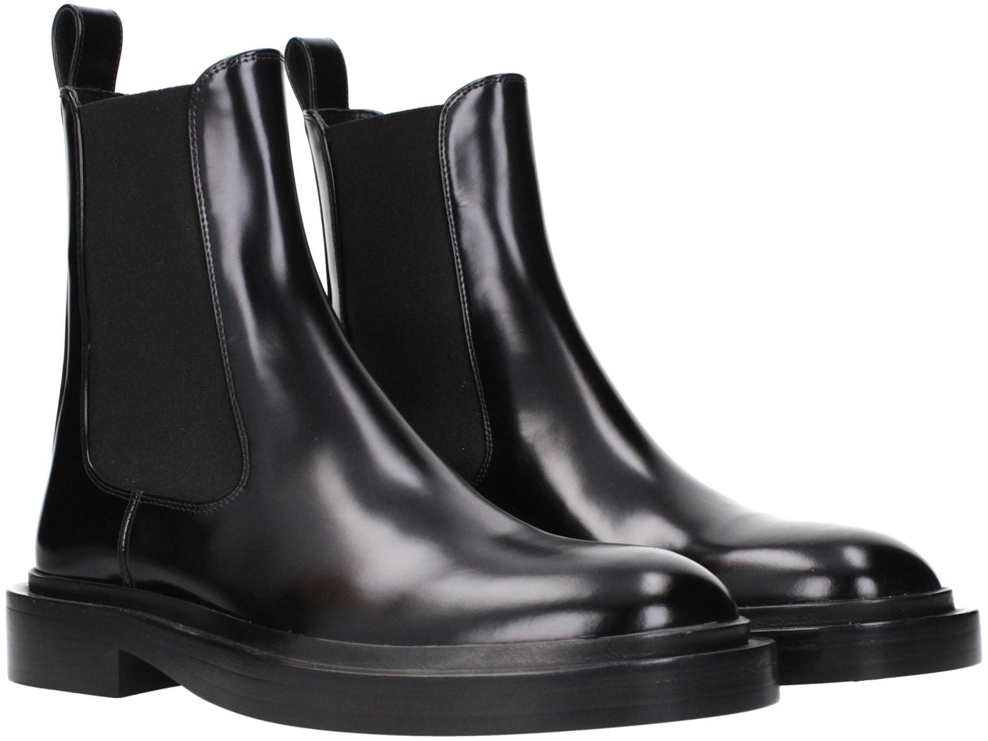 Jil Sander Black Leather Ankle Boots