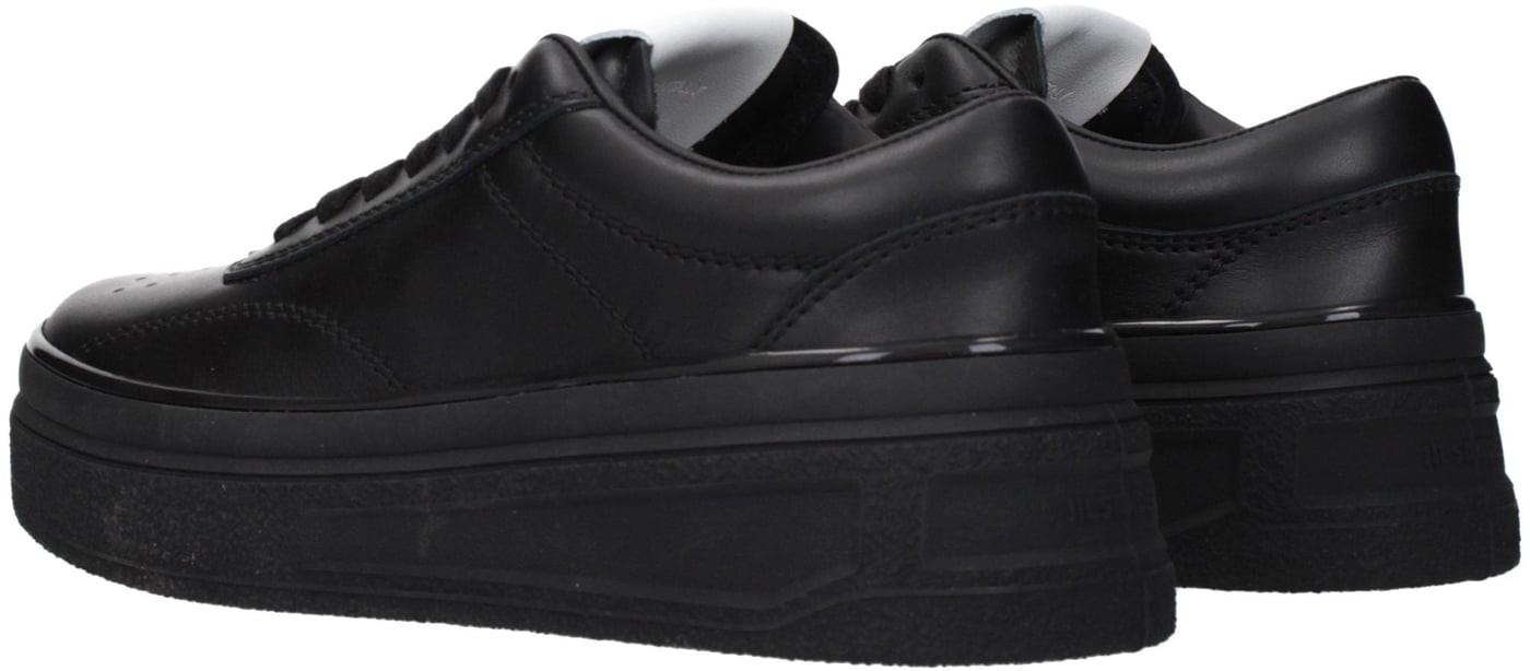 Jil Sander Black Leather Platform Sneakers